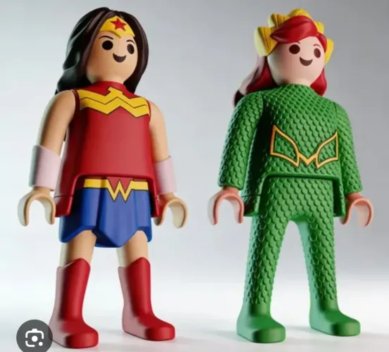 Mulher maravilha e mera Kinder dc