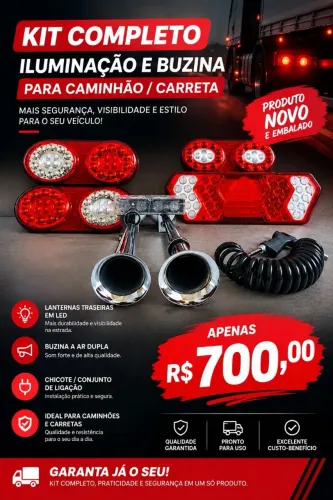 KIT COMPLETO PARA CAMINHÃO/CARRETA - NOVO <br>