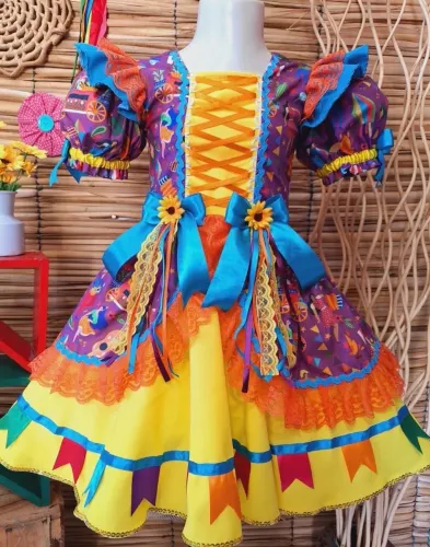 Vestido infantil São João luxo