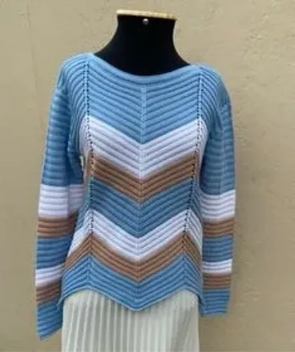 blusa em tricot nova zig zag tamanho unico feminina