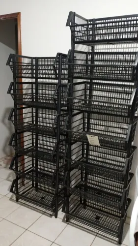 Estante Modular de Plástico Ultra Resistente - Kit com 15 Prateleiras Empilháveis