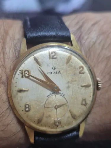 Relógio OLMA MECÂNICO VINTAGE PLAQUET OURO - REVISADO