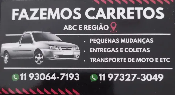 Fazemos pequenos carretos, mudanças,fretes  