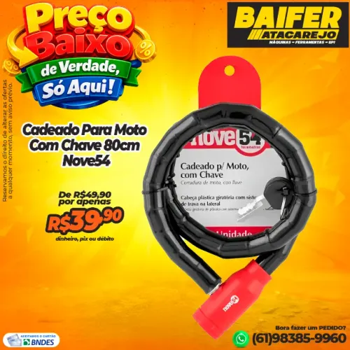 Cadeado Para Moto Com Chave 80cm 954