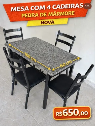 Mesa de Jantar 4 cadeiras NOVA