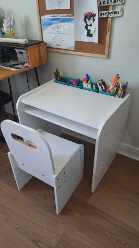 Conjunto mesa e cadeira evolutiva - altura regulável