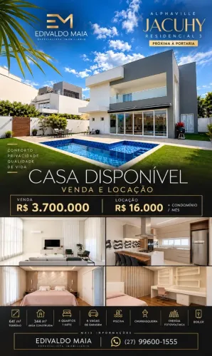 Casa à Venda/Locação no Alphaville Jacuhy | Porteira Fechada