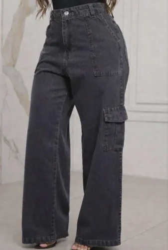 Calça cargo wide leg