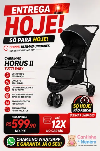 Carrinho HORUS II Tutti Baby direto de fábrica