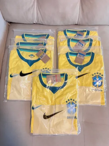 Camisa Masculina Brasil 26/27 Copa P e M Torcedor Amarela