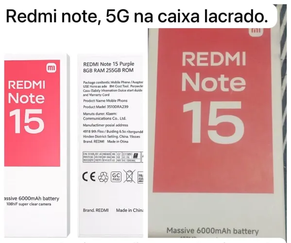 XIAOMI REDMI NOTE 15 256GB 8GB RAM