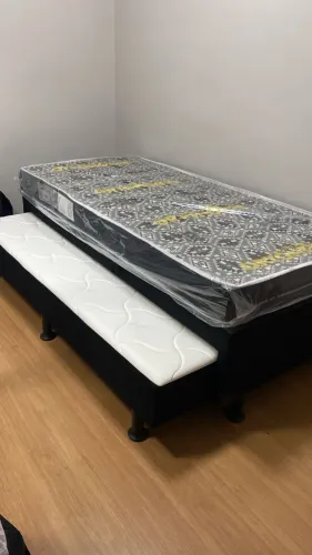 Cama box solteiro com auxiliar