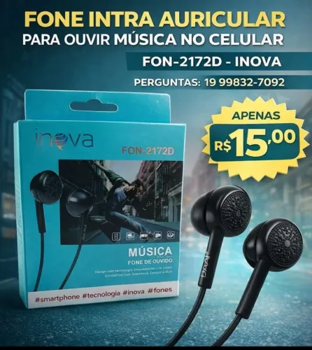 Fone de ouvido inova