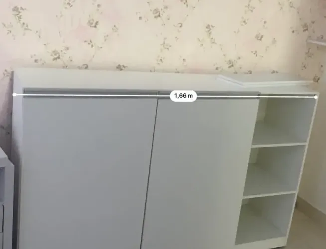 Armário/Balcão Branco Multiuso com Nichos - 1,66 m