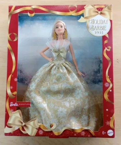 BONECA BARBIE LOIRA HOLIDAY 2025 NOVA LACRADA
