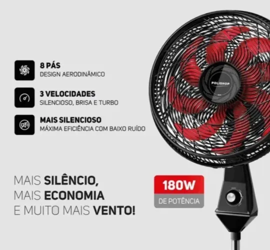 Ventilador de Coluna Polishop 8 pás