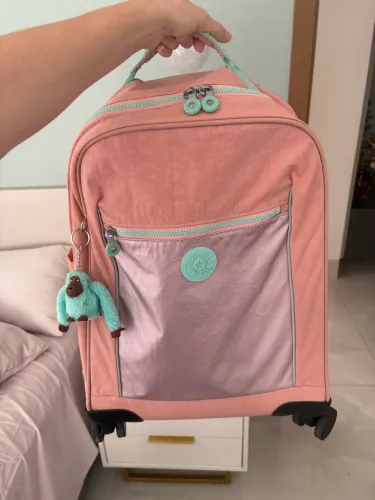 Mochila de rodinha da kipling original rosa