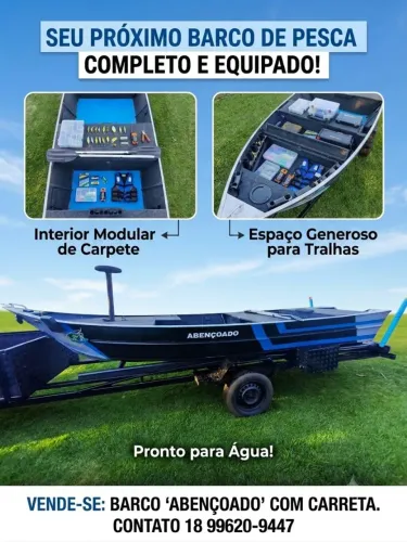 Conjunto Barco Abençoado BOAT + Carretinha Rodoviária