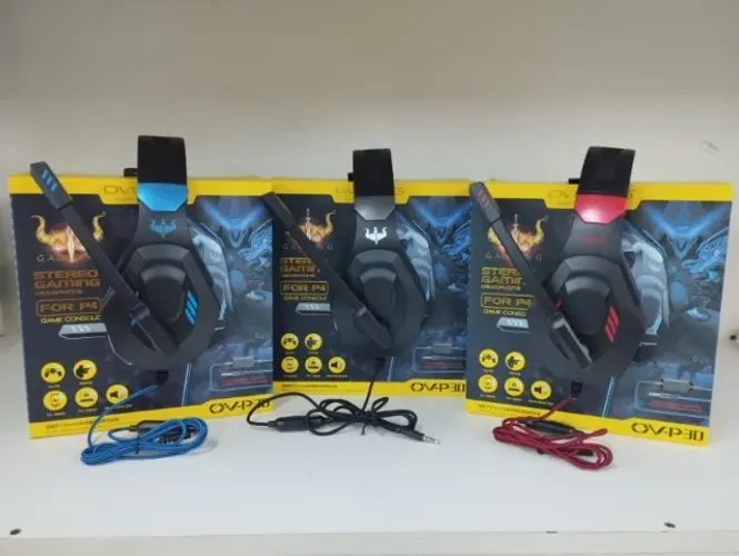 Fone De Ouvido Gamer Led C/ Microfone Rotativo Ovleng Ov-p30