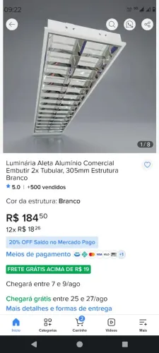 Vendo luminárias para lâmpadas florescente