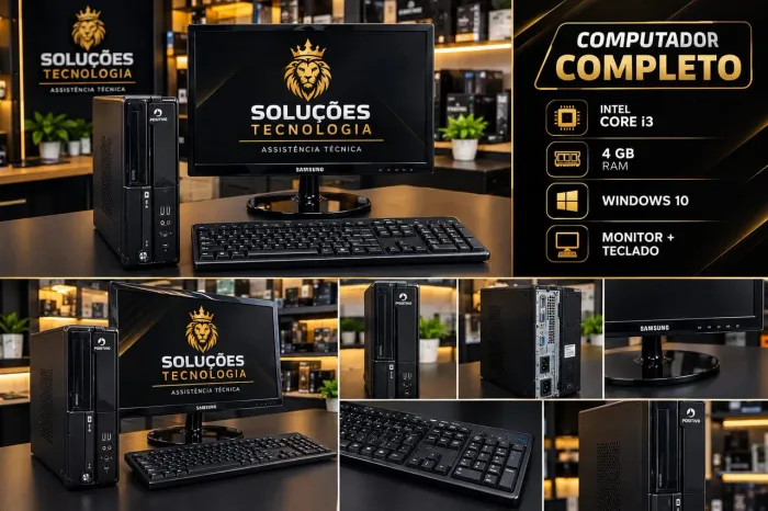 PC Completo Positivo Slim Core i3 3.30GHz + 4GB RAM + Windows 10 Excelente Desempenho