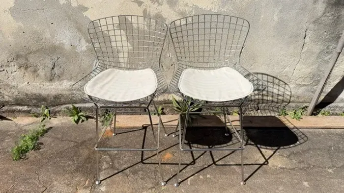 Banqueta Bertoia Bar Aço Inox - Par