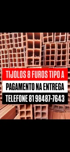 Tijolo tijolos - direto de fábrica - frete grátis recife e região metropolitana