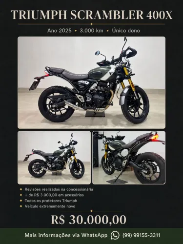 Triumph Scrambler 400X 2025 - ÚNICO DONO