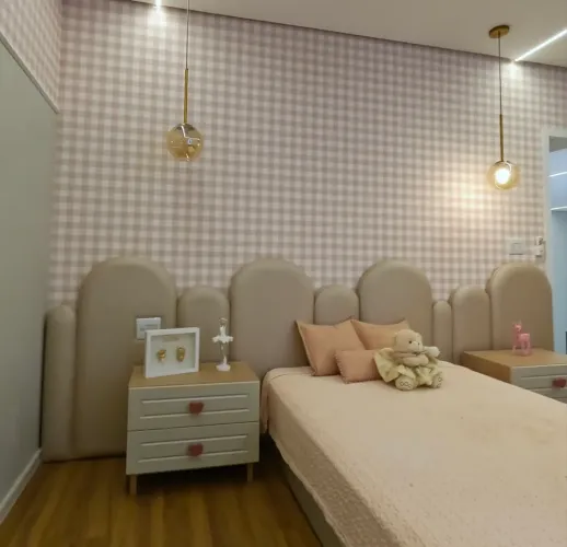 Cabeceira nuvem acolchoada para quarto infantil menina 