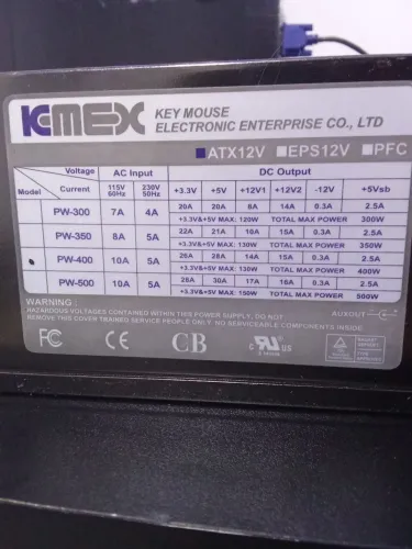 Fonte K-mex | ATX12V | 400W | Usada em perfeito estado