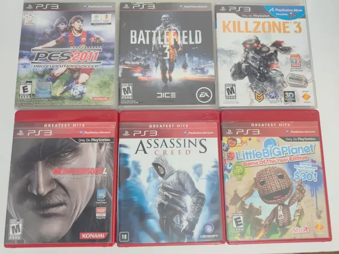 LOTE PS3 COM 6 JOGOS - METAL GEAR + KILLZONE E + MAIS TOP