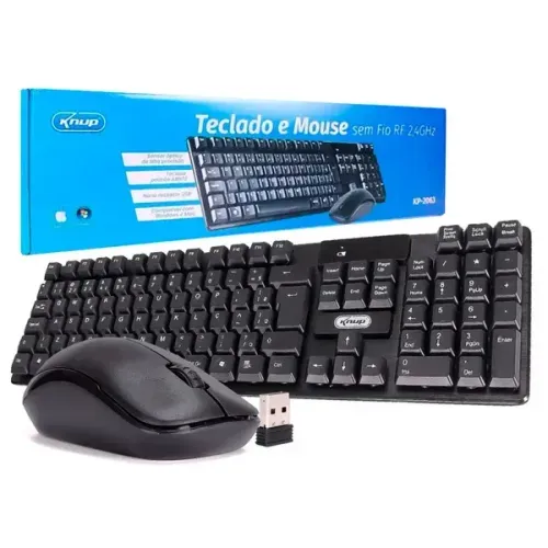Lacrado Kit Teclado e Mouse sem Fio 2.4GHZ KNUP KP-2063