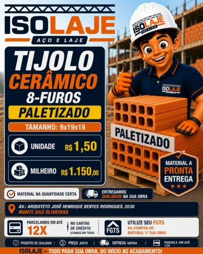 MEGA PROMOÇÃO DE TIJOLO