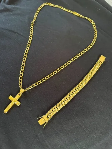 CORDAO + PULSEIRA OURO 18K - 83g