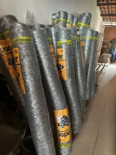 PROMOÇÃO Tela metálica hexagonal, galinheiro, malha 2", 23 BWG x 1,5 m, com 50 m, VONDER