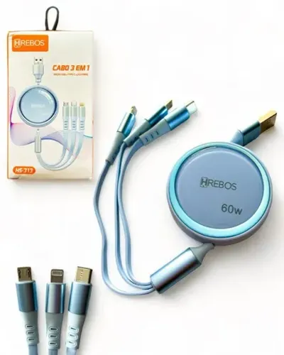 Cabo de Carregador 3 em 1 Hrebos