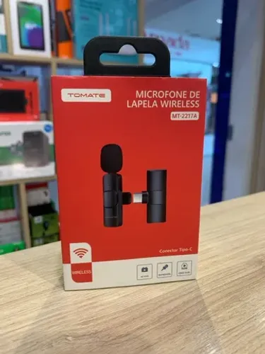 Microfone Lapela Wireless Tipo C Tomate - Novo Lacrado - Loja Física