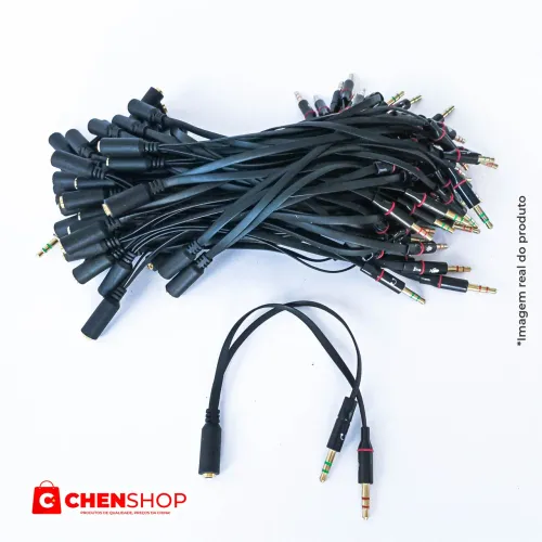 Cabo Adaptador P3 Femea Para 2 P2 Headset Extensor