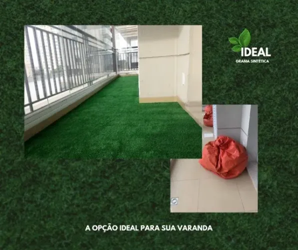 Grama Sintética Ideal Play 12mm verde Decorativa 