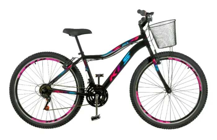 Bicicleta Kls Aro 26 Feminina em Alumínio Freios V-Brake Cores