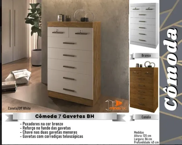 Cômoda 7 gavetas 