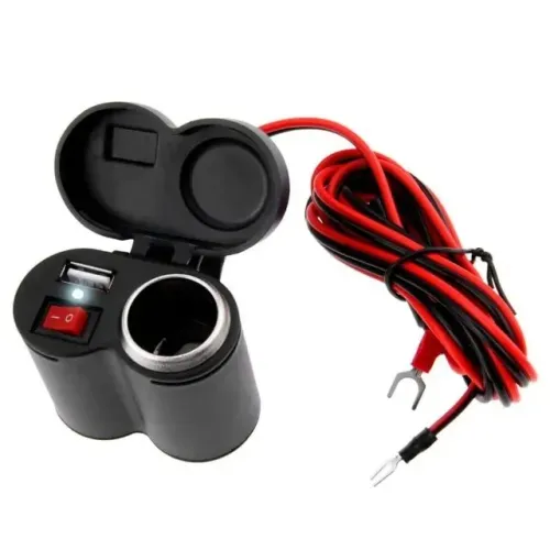 Carregador USB para Celular e GPS para Moto