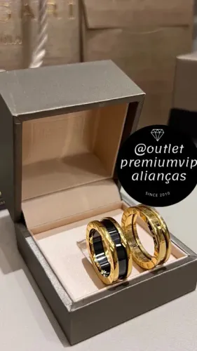 aliança anel bulgari bzero com 20 milesimos de ouro 18k