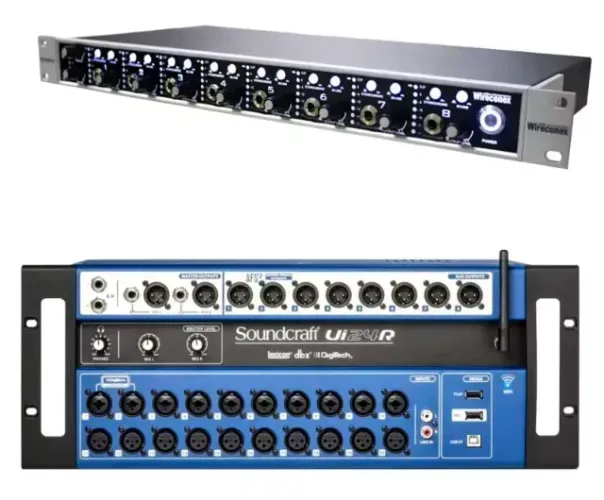 Mesa de som Digital Soundcraft Ui24R C/ Amplificador WHA8X2