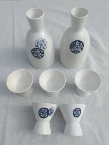 kit 7 peças shot copo para sake pinga cachaça artista toyotoki misonio 