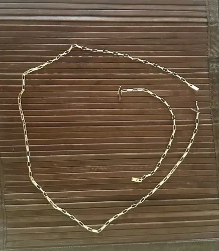 Corrente e pulseira de moeda antiga Modelo Cartier, idêntica a ouro