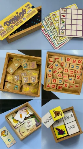 Kit Brinquedos Educativos de Madeira