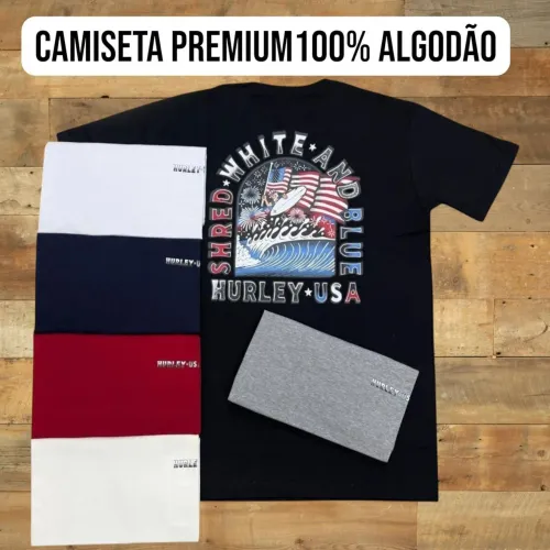 Camiseta Hurley Premium Atacado - Camisetas masculinas 100% Algodão para revenda