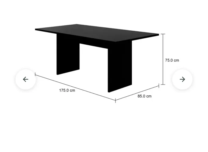 Mesa de Escritório Moderna em Madeira Preta 175x85 cm
