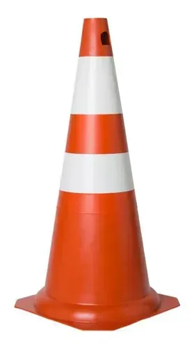 Cone De Sinalizaçao 75cm Pvc ( Laranja e Branco ) 